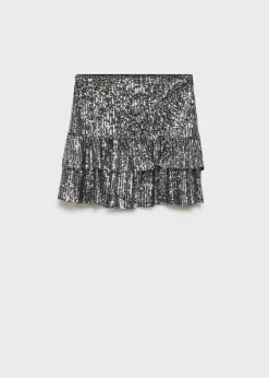 MANGO Spódnice*Cekinowa spódnica z falbankami