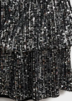 MANGO Spódnice*Cekinowa spódnica z falbankami