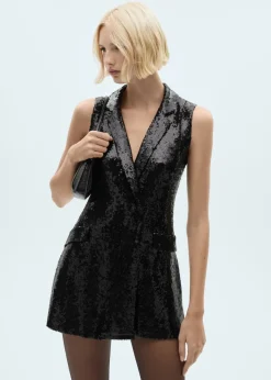 MANGO Sukienki I Kombinezony*Cekinowy kombinezon z klapami