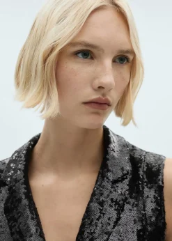 MANGO Sukienki I Kombinezony*Cekinowy kombinezon z klapami