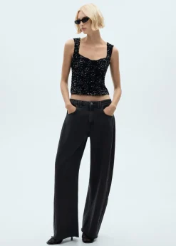 MANGO Topy*Cekinowy top na ramiączkach