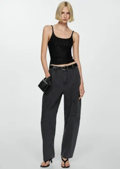 MANGO Topy*Cekinowy top na ramiączkach