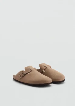 MANGO Buty*Chodaki skórzane z wyściółką z baranka