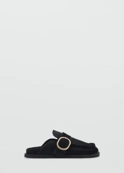 MANGO Buty*Chodaki skórzane ze sprzączką