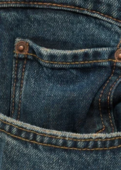 MANGO Dżinsy*Ciemne jeansy straight fit z efektem zużycia