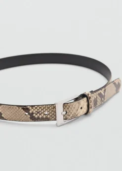 MANGO Paski*Cienki pasek z wężowym wzorem