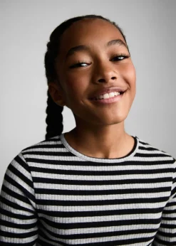 Dzieci MANGO Koszulki I Topy*Ściągaczowa koszulka w pasy