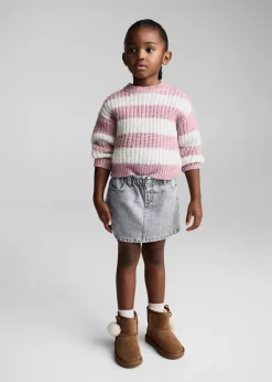 Dzieci MANGO Swetry I Kardigany*Ściągaczowy sweter w pasy