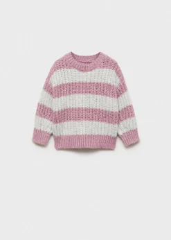 Dzieci MANGO Swetry I Kardigany*Ściągaczowy sweter w pasy