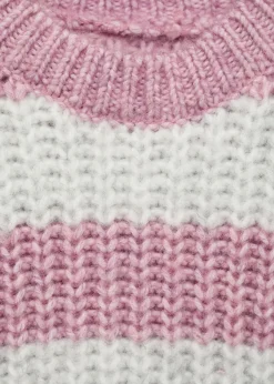 Dzieci MANGO Swetry I Kardigany*Ściągaczowy sweter w pasy