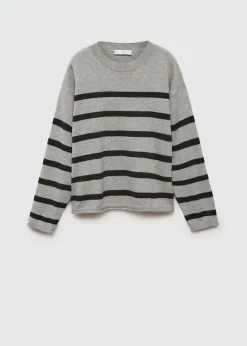 Dzieci MANGO Swetry I Kardigany*Ściągaczowy sweter w pasy