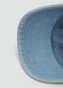 MANGO Więcej Akcesoriów*Czapka dżinsowa z napisem