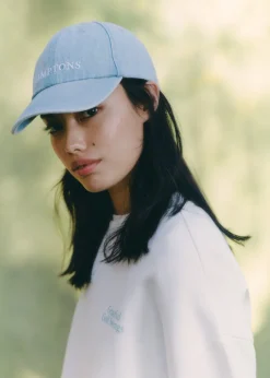 MANGO Więcej Akcesoriów*Czapka dżinsowa z napisem