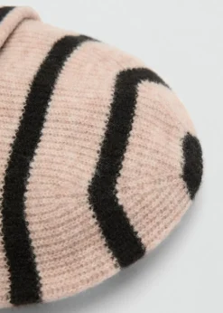 MANGO Więcej Akcesoriów*Czapka dzianinowa w paski