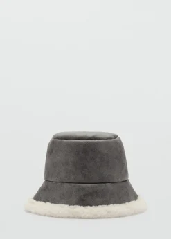 MANGO Czapki I Rękawiczki*Czapka typu bucket z barankiem