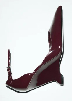 MANGO Akcesoria Skórzane*Czółenka skórzane na wygiętym koturnie