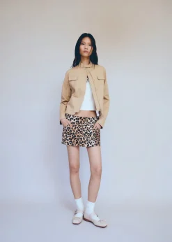 MANGO Spódnice*Dżinsowa minispódniczka w lamparcie cętki