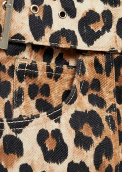 MANGO Spódnice*Dżinsowa minispódniczka w lamparcie cętki