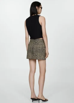 MANGO Spódnice*Dżinsowa minispódniczka w lamparcie cętki