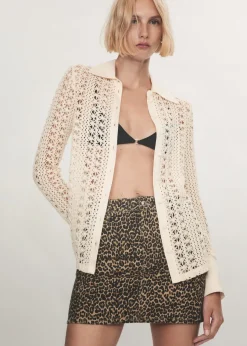 MANGO Spódnice*Dżinsowa minispódniczka w lamparcie cętki