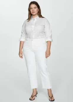 MANGO Dżinsy*Dżinsy Blanca o prostym kroju crop
