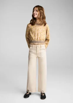 Dzieci MANGO Dżinsy*Dżinsy culotte z postrzępionymi nogawkami