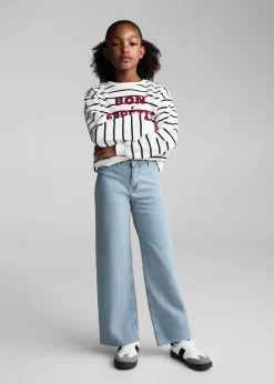 Dzieci MANGO Dżinsy*Dżinsy culotte z postrzępionymi nogawkami