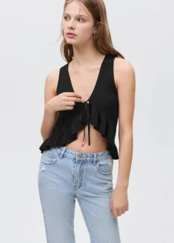 MANGO Dżinsy*Dżinsy flare z ozdobnymi rozdarciami