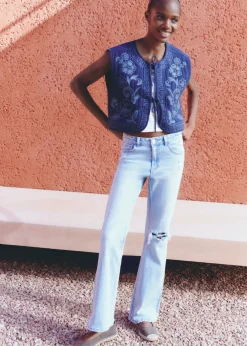 MANGO Dżinsy*Dżinsy flare z ozdobnymi rozdarciami