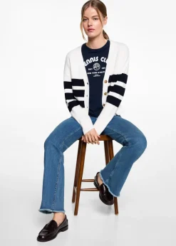 MANGO Dżinsy*Dżinsy flare z postrzępionym dołem