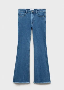 MANGO Dżinsy*Dżinsy flare z postrzępionym dołem