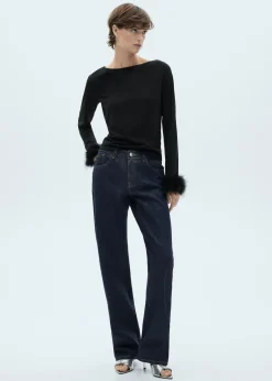 MANGO Dżinsy*Dżinsy o prostym kroju rinse wash z błyszczącym wykończeniem