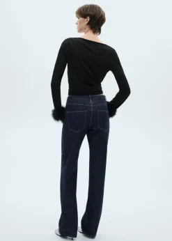 MANGO Dżinsy*Dżinsy o prostym kroju rinse wash z błyszczącym wykończeniem