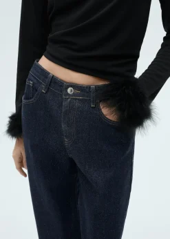 MANGO Dżinsy*Dżinsy o prostym kroju rinse wash z błyszczącym wykończeniem