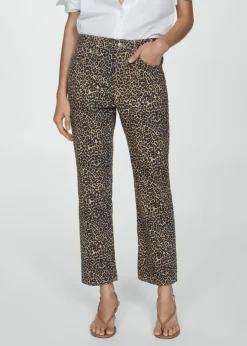 MANGO Dżinsy*Dżinsy o prostym kroju w lamparcie cętki