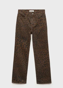 MANGO Dżinsy*Dżinsy o prostym kroju w lamparcie cętki