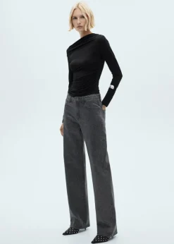 MANGO Dżinsy*Dżinsy o prostym kroju z błyszczącym wykończeniem
