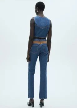 MANGO Dżinsy*Dżinsy o prostym kroju z kontrastowymi detalami