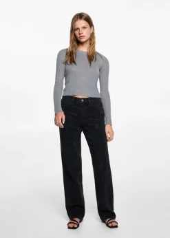 MANGO Dżinsy*Dżinsy o prostym kroju ze strasem