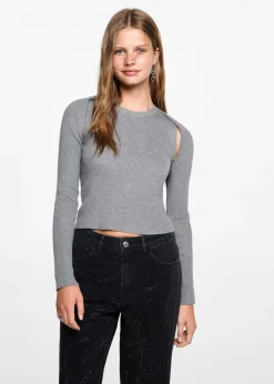 MANGO Dżinsy*Dżinsy o prostym kroju ze strasem