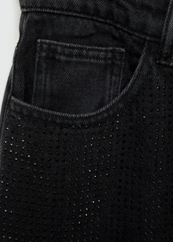 MANGO Dżinsy*Dżinsy o prostym kroju ze strasem