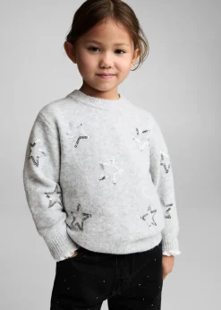 Dzieci MANGO Dżinsy*Dżinsy paperbag z błyszczącymi aplikacjami