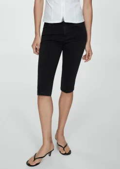 MANGO Dżinsy*Dżinsy slim capri z dekoracyjnymi szwami