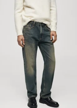 MANGO Dżinsy*Dżinsy straight fit z efektem znoszenia