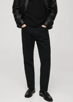 MANGO Spodnie|Dżinsy*Dżinsy tapered-fit czarne
