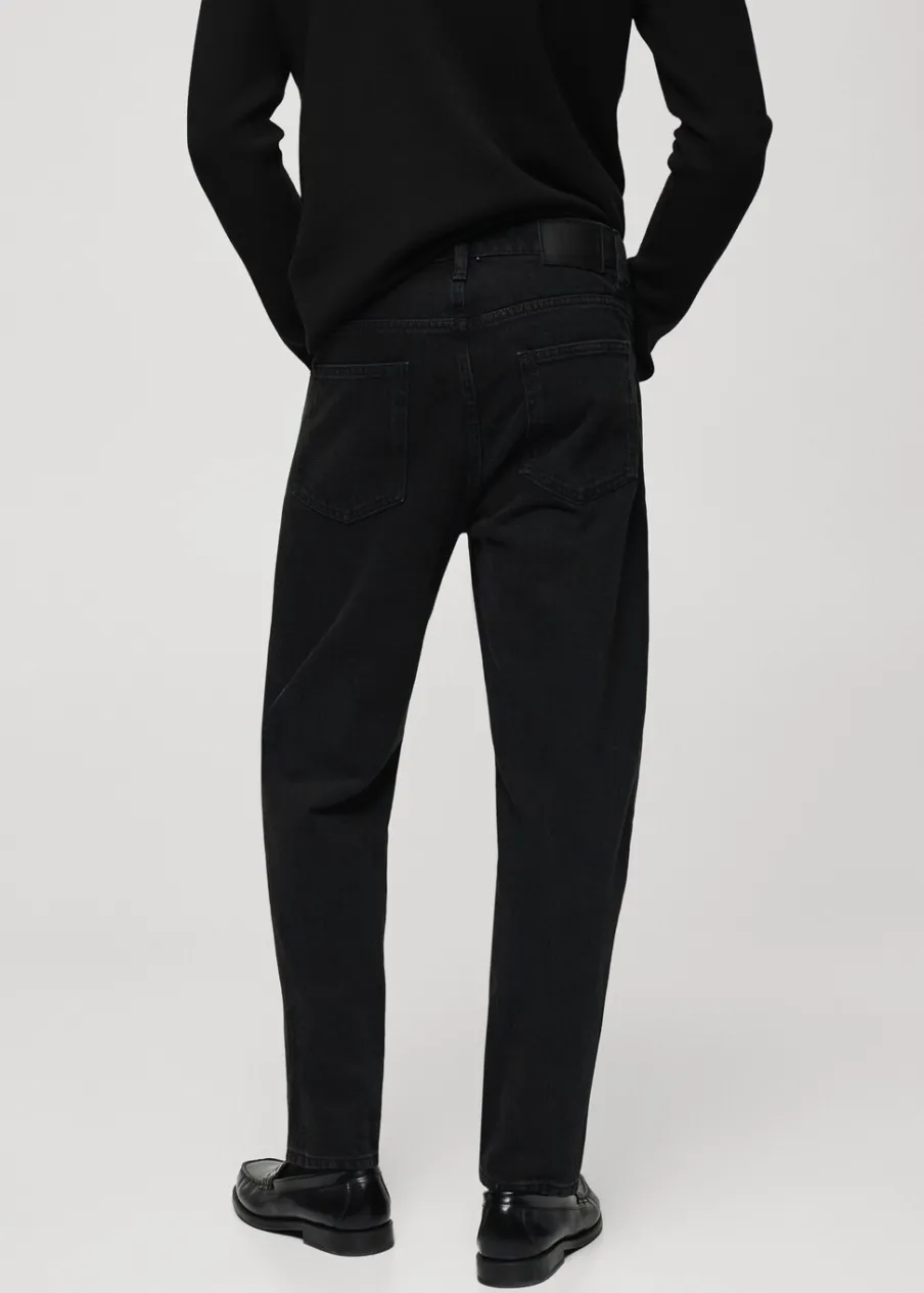 MANGO Spodnie|Dżinsy*Dżinsy tapered-fit czarne