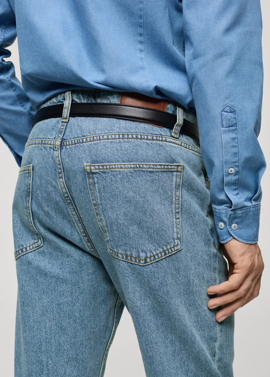 MANGO Dżinsy*Dżinsy tapered-fit jasnoniebieskie