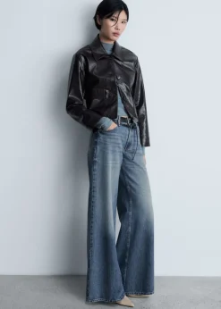 MANGO Dżinsy*Dżinsy wide leg z niskim stanem