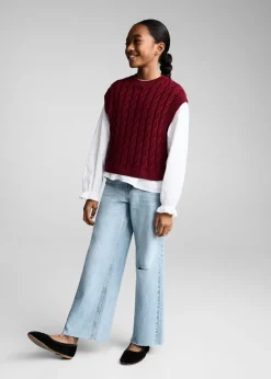 Dzieci MANGO Dżinsy*Dżinsy wideleg z postrzępionym dołem