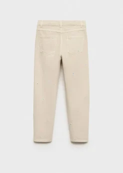 Dzieci MANGO Dżinsy*Dżinsy z haftowanym zdobieniem